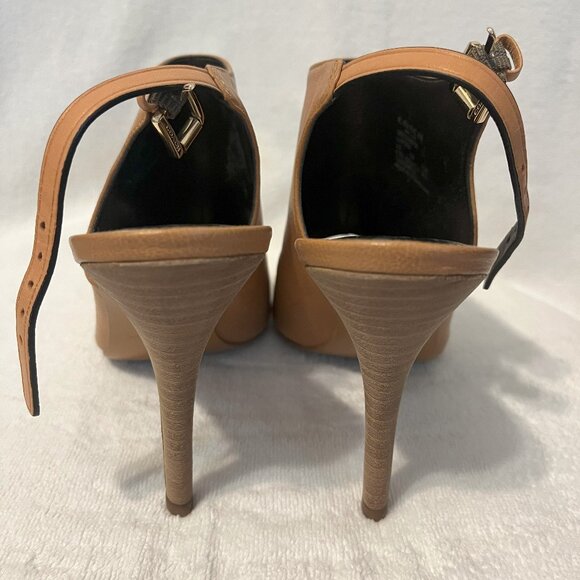 Coach Women’s Lanora Soft Grain Leather Open Toe Slingback Ginger  6.5M - Picture 3 of 14